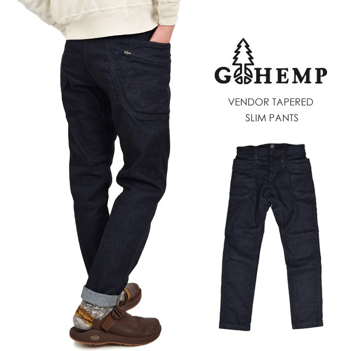 Gohemp ゴーヘンプ ベンダー デニムテーパードスリムパンツ Vendor Tapered Slim Pants メンズ 日本製 パンツ ロングパンツ デニムパンツ Rococo ロココ 通販 メンズファッション