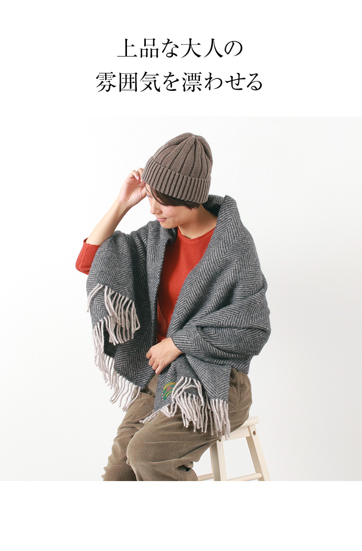 Tweed Mill ツイードミル ヘリンボーン ウールニーラグ 大判ストール ショール ブランケット ひざ掛け レディース イギリス製 グッズ 小物 マフラー Rococo ロココ 通販 メンズファッション