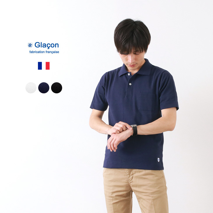 Glacon グラソン 別注 レギュラーカラー ポロシャツ ポケット付き 半袖 メンズ フランス製 シャツ ポロシャツ Rococo ロココ 通販 メンズファッション