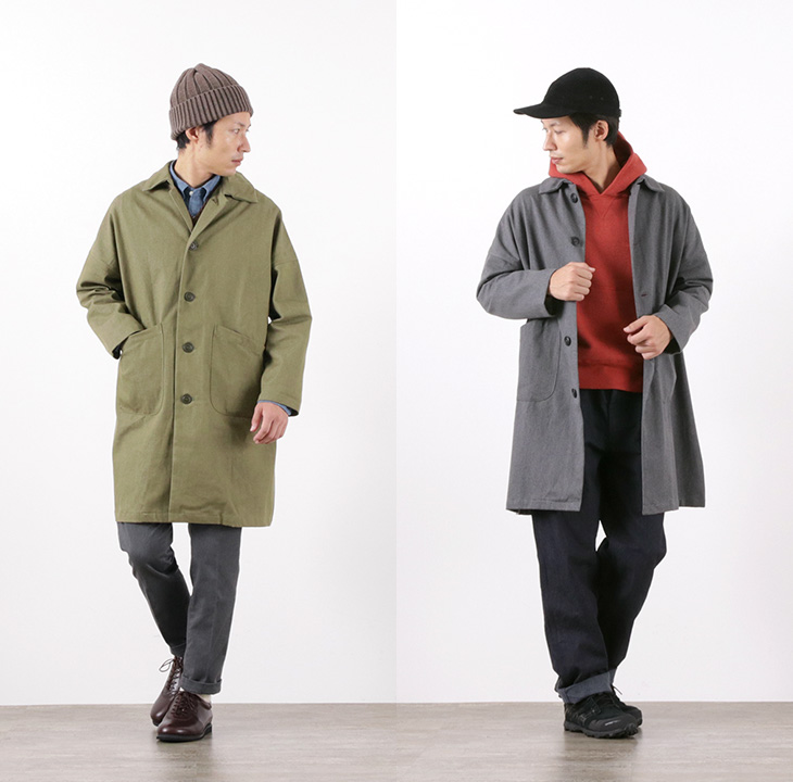 30 Off Yarmo ヤーモ ダスターコート ブリティッシュ アーミーデニム コットン ワークコート オーバーコート メンズ イギリス製 Duster Coat British Army Denim セール アウター ステンカラーコート Rococo ロココ 通販 メンズファッション
