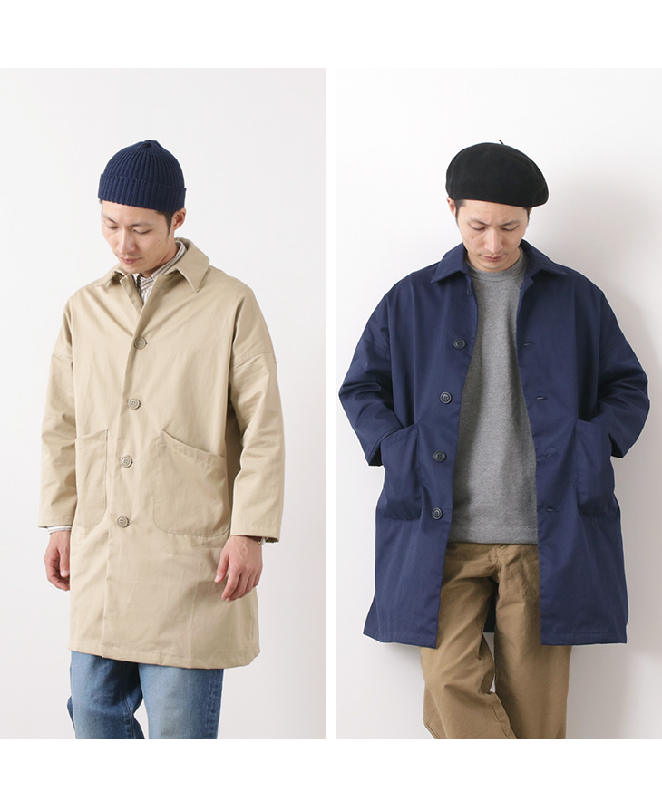 30 Off Yarmo ヤーモ ダスターコート メンズ コットン ワークコート オーバーコート イギリス製 セール アウター ステンカラーコート Rococo ロココ 通販 メンズファッション