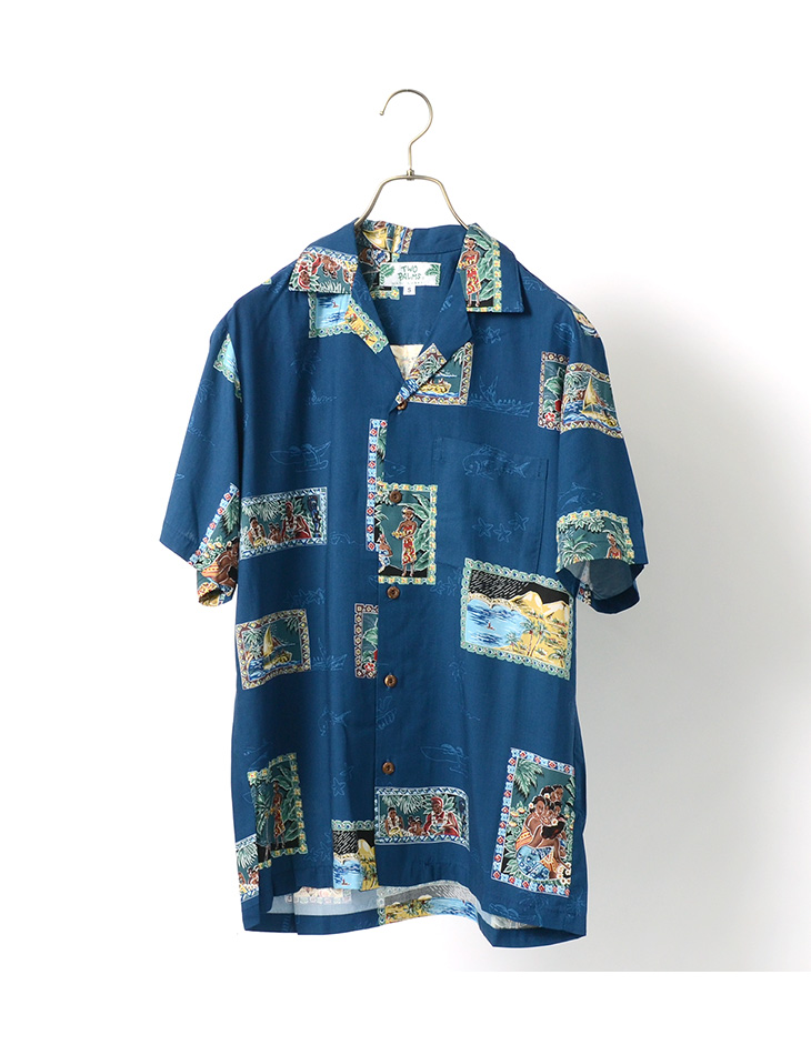 Two Palms トゥーパームス ハワイアンシャツ レーヨン Postcard メンズ アロハシャツ 半袖 シャツ 半袖シャツ 半袖柄 Rococo ロココ 通販 メンズファッション