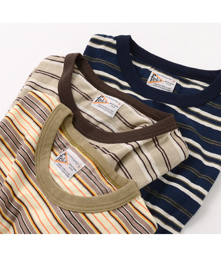 Felco フェルコ サーフボーダー 半袖 ポケット Tシャツ メンズ 日本製 S S Stripe Pocket Tee Tシャツ 半袖tシャツ 半袖無地 Rococo ロココ 通販 メンズファッション